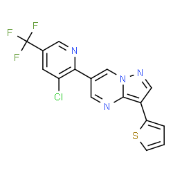 6-[3-Chloro-5-(trifluoromethyl)-2-pyridinyl]-3-(2-thienyl)pyrazolo[1,5-a]pyrimidine Structure