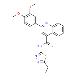 2-(3,4-dimethoxyphenyl)-N-(5-ethyl-1,3,4-thiadiazol-2-yl)quinoline-4-carboxamide Structure