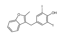 2,6-diiodo-4-[(2-methyl-1-benzofuran-3-yl)methyl]phenol结构式