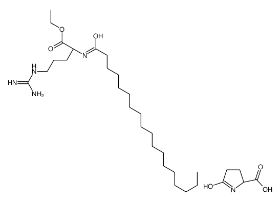5-oxo-DL-proline, compound with ethyl N2-stearoyl-L-argininate (1:1) Structure