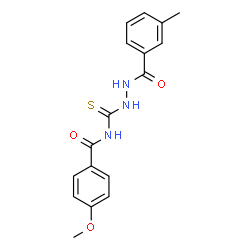 4-methoxy-N-{[2-(3-methylbenzoyl)hydrazino]carbonothioyl}benzamide structure