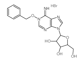 2-(hydroxymethyl)-5-(6-imino-1-phenylmethoxy-purin-9-yl)oxolane-3,4-diol Structure