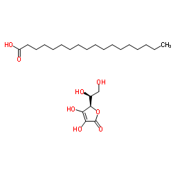 (2R)-2-[(1S)-1,2-dihydroxyethyl]-3,4-dihydroxy-2H-furan-5-one,octadecanoic acid Structure