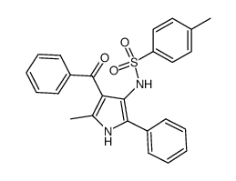 N-(4-benzoyl-5-methyl-2-phenyl-1H-pyrrol-3-yl)-4-methylbenzenesulfonamide结构式