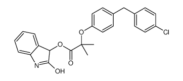 (2-oxo-1,3-dihydroindol-3-yl) 2-[4-[(4-chlorophenyl)methyl]phenoxy]-2-methylpropanoate Structure