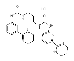 3-[3-(1,4,5,6-tetrahydropyrimidin-2-yl)phenyl]-1-[3-[[3-(1,4,5,6-tetrahydropyrimidin-2-yl)phenyl]carbamoylamino]propyl]urea结构式