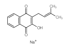 4-hydroxy-3-(3-methylbut-2-enyl)naphthalene-1,2-dione structure