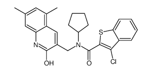 Benzo[b]thiophene-2-carboxamide, 3-chloro-N-cyclopentyl-N-[(1,2-dihydro-5,7-dimethyl-2-oxo-3-quinolinyl)methyl]- (9CI) Structure