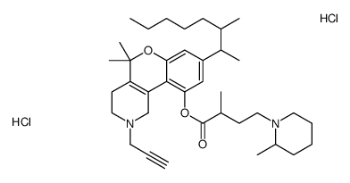 [5,5-dimethyl-8-(3-methyloctan-2-yl)-2-prop-2-ynyl-3,4-dihydro-1H-chromeno[4,3-c]pyridin-10-yl] 2-methyl-4-(2-methylpiperidin-1-yl)butanoate,dihydrochloride Structure