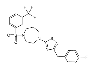 3-[(4-fluorophenyl)methyl]-5-[4-[3-(trifluoromethyl)phenyl]sulfonyl-1,4-diazepan-1-yl]-1,2,4-thiadiazole Structure