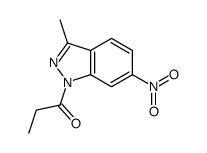 1-(3-methyl-6-nitroindazol-1-yl)propan-1-one结构式