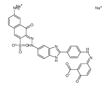 disodium 5-[[4-[5-[(7-amino-1-hydroxy-3-sulphonato-2-naphthyl)azo]-1H-benzimidazole-2-yl]phenyl]azo]salicylate Structure