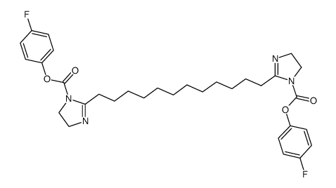 1,12-bis[N,N'-(4-fluorophenylyloxycarbonyl)imidazolin-2-yl]dodecane结构式
