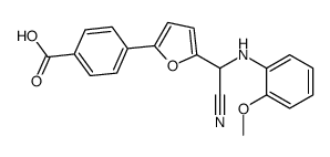 4-[5-[cyano-(2-methoxyanilino)methyl]furan-2-yl]benzoic acid Structure