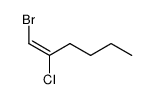 (E)-1-bromo-2-chloro-1-hexene Structure