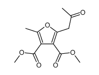2-methyl-5-(2-oxo-propyl)-furan-3,4-dicarboxylic acid dimethyl ester结构式