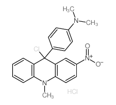 Benzenamine,4-(9-chloro-9,10-dihydro-10-methyl-2-nitro-9-acridinyl)-N,N-dimethyl-,hydrochloride (1:1)结构式