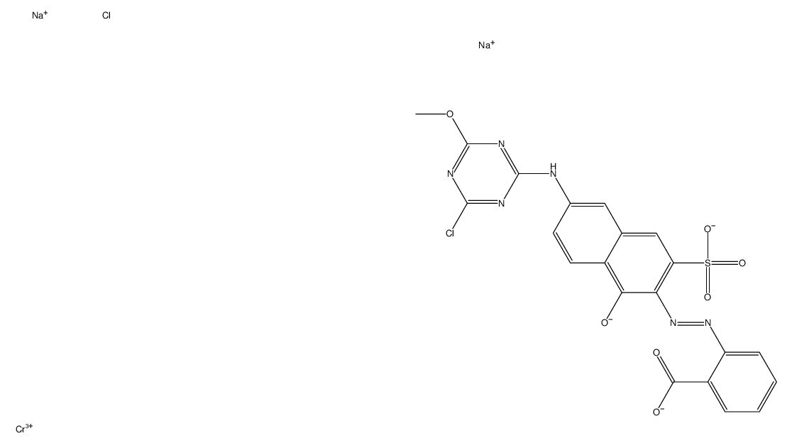 disodium hydrogen bis[2-[[6-[(4-chloro-6-methoxy-1,3,5-triazin-2-yl)amino]-1-hydroxy-3-sulpho-2-naphthyl]azo]benzoato(3-)]chromate(3-) picture
