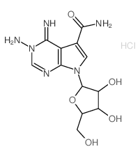 3H-Pyrrolo[2,3-d]pyrimidine-5-carboxamide, 3-amino-4, 7-dihydro-4-imino-7-.beta.-D-ribofuranosyl-, monohydrochloride结构式