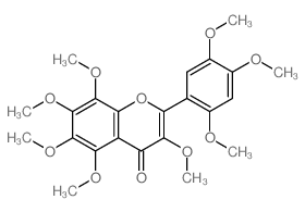3,5,6,7,8-pentamethoxy-2-(2,4,5-trimethoxyphenyl)chromen-4-one结构式