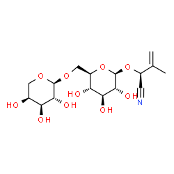 3-Butenenitrile, 2-((6-O-alpha-L-arabinopyranosyl-beta-D-glucopyranosy l)oxy)-3-methyl-, (2S)- Structure