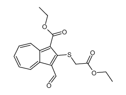 ethyl 2-ethoxycarbonylmethylthio-3-formylazulene-1-carboxylate结构式