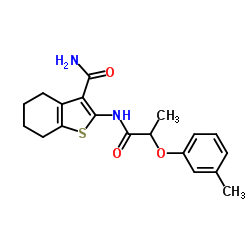 2-{[2-(3-Methylphenoxy)propanoyl]amino}-4,5,6,7-tetrahydro-1-benzothiophene-3-carboxamide Structure