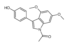 1-[3-(4-hydroxyphenyl)-4,6-dimethoxyindol-1-yl]ethanone Structure