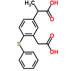 5-(1-羧乙基)-2-(苯硫基)苯乙酸结构式