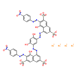 tetrasodium 4,4'-[(4,6-dihydroxy-1,3-phenylene)bis(azo)]bis[5-hydroxy-6-[(4-nitrophenyl)azo]naphthalene-2,7-disulphonate] picture