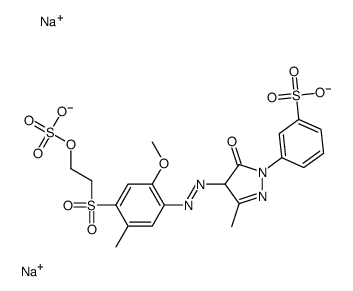 disodium m-[4,5-dihydro-4-[[2-methoxy-5-methyl-4-[[2-(sulphonatooxy)ethyl]sulphonyl]phenyl]azo]-3-methyl-5-oxo-1H-pyrazol-1-yl]benzenesulphonate Structure