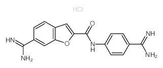 6-carbamimidoyl-N-(4-carbamimidoylphenyl)-1-benzofuran-2-carboxamide,hydrochloride结构式