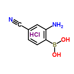 2-氨基-4-氰基苯基硼酸盐酸盐结构式
