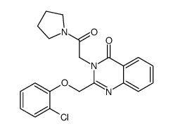 Pyrrolidine, 1-((2-((2-chlorophenoxy)methyl)-4-oxo-3(4H)-quinazolinyl) acetyl)- Structure