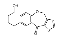 4-(4,10-dihydro-10-oxothieno(3,2-c)(1)-benzoxepin-8-yl)butanol Structure