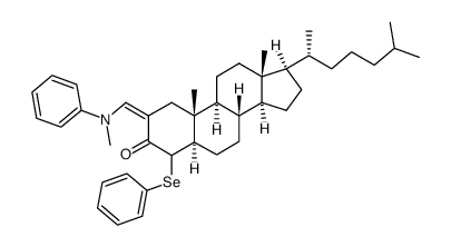 2-(N-methylanilinomethylene)-4-phenylselenyl-5α-cholestan-3-one结构式