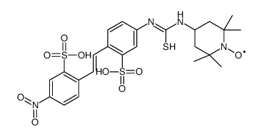 N-4-(2,2,6,6-tetramethyl-1-oxyl)piperidinyl-N'-4-(4'-nitro-2,2'-stilbenedisulfonic acid)thiourea structure