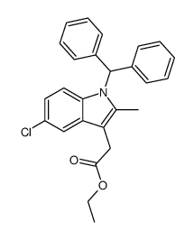 ethyl [5-chloro-1-(diphenylmethyl)-2-methyl-1H-indol-3-yl]acetate结构式