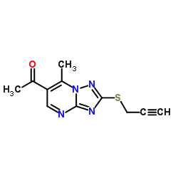 1-[7-Methyl-2-(prop-2-yn-1-ylthio)[1,2,4]-triazolo[1,5-a]pyrimidin-6-yl]ethanone结构式