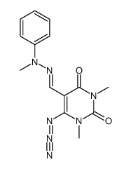 6-azido-1,3-dimethyl-5-N'-methyl-N'-phenylhydrazonomethyluracil结构式