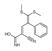 2-cyano-5,5-bis(methylsulfanyl)-4-phenylpenta-2,4-dienamide结构式