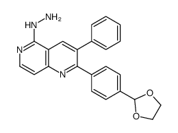 [2-[4-(1,3-dioxolan-2-yl)phenyl]-3-phenyl-1,6-naphthyridin-5-yl]hydrazine Structure