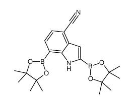 2,7-bis(4,4,5,5-tetramethyl-1,3,2-dioxaborolan-2-yl)-1H-indole-4-carbonitrile Structure