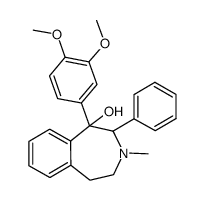 1-(3,4-dimethoxyphenyl)-1-hydroxy-3-methyl-2-phenyl-2,3,4,5-tetrahydro-1H-3-benzazepine结构式