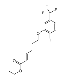 ethyl 6-[2-iodo-5-(trifluoromethyl)phenoxy]hex-2-enoate结构式