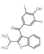 (4-hydroxy-3,5-diiodo-phenyl)-(2-propan-2-ylbenzofuran-3-yl)methanone structure