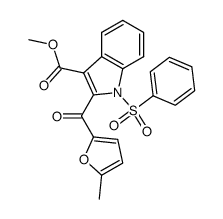 1-Benzenesulfonyl-2-(5-methyl-furan-2-carbonyl)-1H-indole-3-carboxylic acid methyl ester结构式