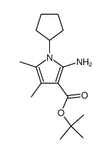 2-Amino-1-cyclopentyl-4,5-dimethyl-1H-pyrrole-3-carboxylic acid tert-butyl ester结构式