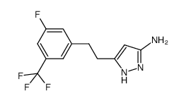 5-[2-(3-fluoro-5-trifluoromethyl-phenyl)ethyl]-1H-pyrazol-3-amine结构式