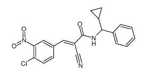 (E)-3-(4-chloro-3-nitrophenyl)-2-cyano-N-(cyclopropyl(phenyl)methyl)acrylamide结构式